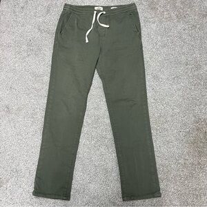 Marine Layer Pants Mens Medium Green Saturday Slim Fit Twill Drawstring Stretch